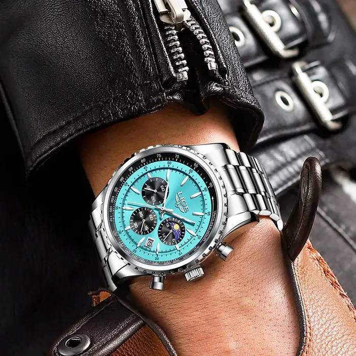 Relogio Masculino LIGE nouveaux hommes montre avec entièrement en acier étanche