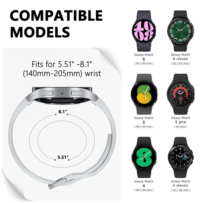 Bracelet en Silicone pour Samsung Galaxy Watch 7 6 5 4 44mm 40mm pro 45mm Sport 20mm