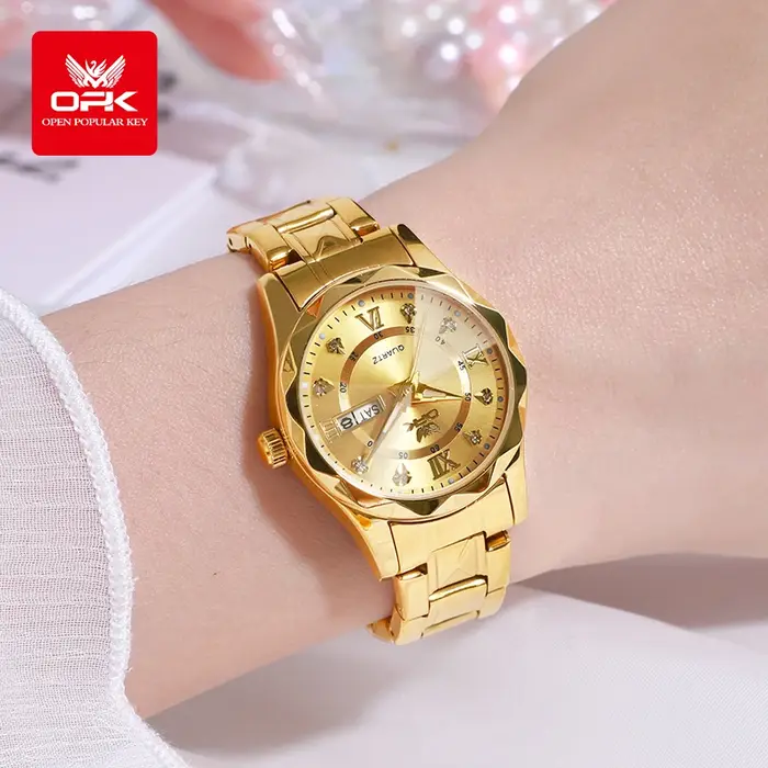 Montre-bracelet de luxe MMobGold pour femme