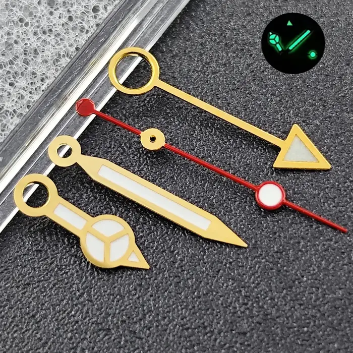 Aiguilles de cadran GMT bleues/vertes lumineuses NH34