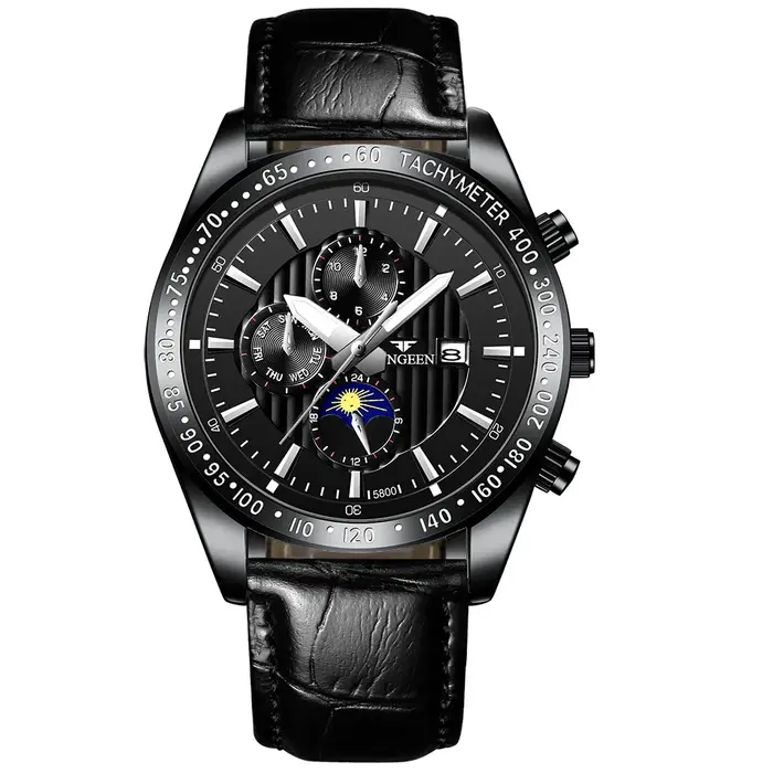 Montres-bracelets en quartz authentiques BINBOND pour hommes
