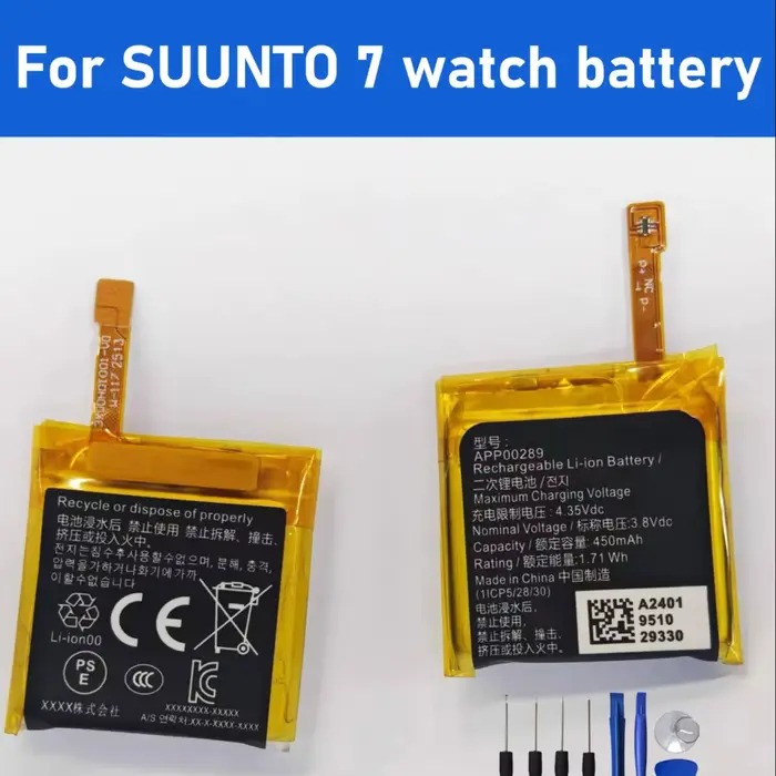 2025 AN EOTABACC 100% nouvelle batterie d'origine APP00289 pour SUUNTO 7 montre batterie + outils