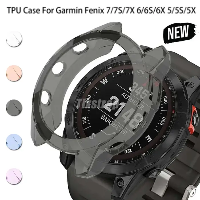 Coque transparente en TPU pour Garmin Fenix 6 6S 6X Pro 7 7S 7X Pro 5 5S 5X Plus