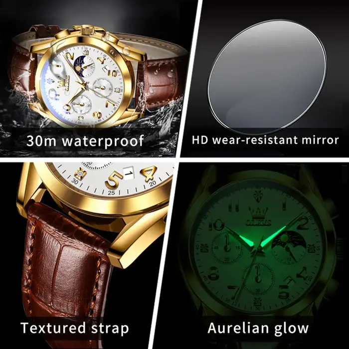 Montre-bracelet à quartz OLEVS 2890 pour homme