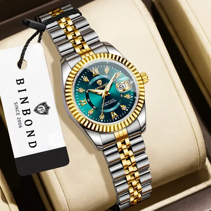 Montres à quartz BINBOND pour femmes, lumineuses, étanches, montre de luxe de marque pour femmes, cadeau pour petite amie.