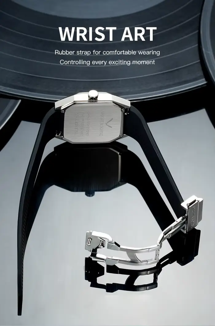 SpecPrint& Söhne-Montre carrée en acier inoxydable pour homme