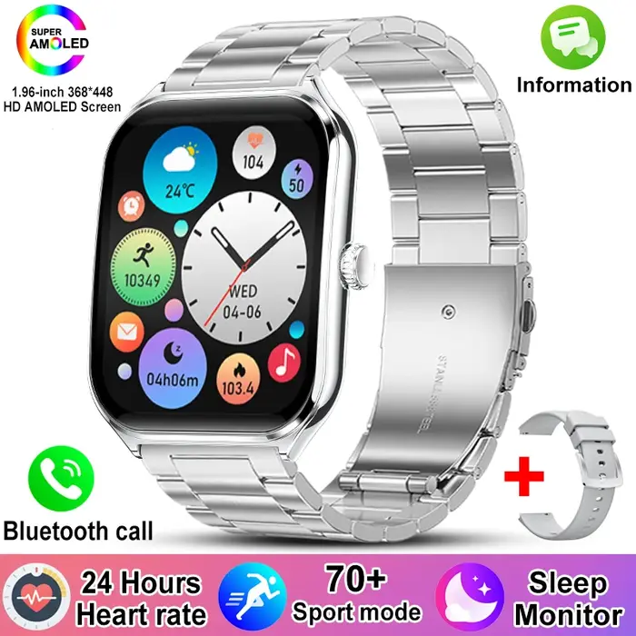 Nouveau pour OPPO Ultra mince montre intelligente hommes AMOLED HD écran toujours afficher l'heure fréquence cardiaque Bluetooth appel sport étanche Smartwatch