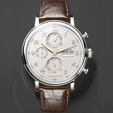 Montres pour hommes suisse LOBINNI marque de luxe calendrier perpétuel multi-fonction mouette automa