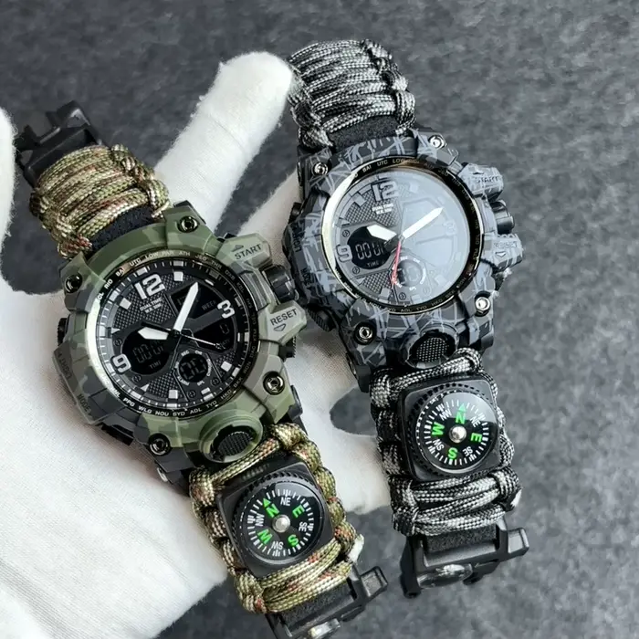 Montres militaires hommes Camouflage LED montre numérique