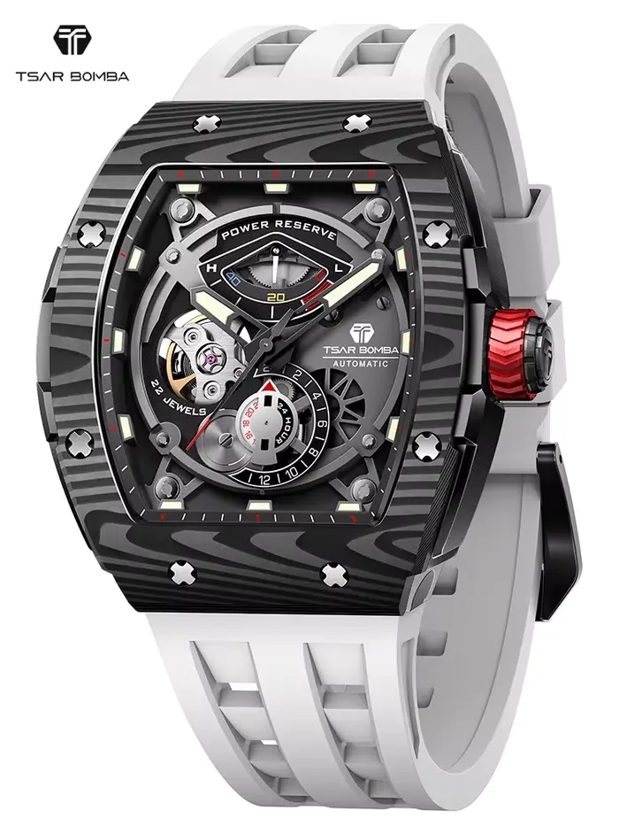 TSAR BOMBA-Montre-Bracelet Mécanique existent en Fibre de Carbone pour Homme