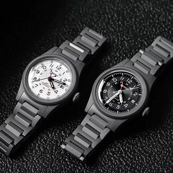 BODERRY hommes montre automatique 38MM Pliot titane mécanique montre-bracelet plongeur 10Bar étanche saphir lumineux mis5 9075