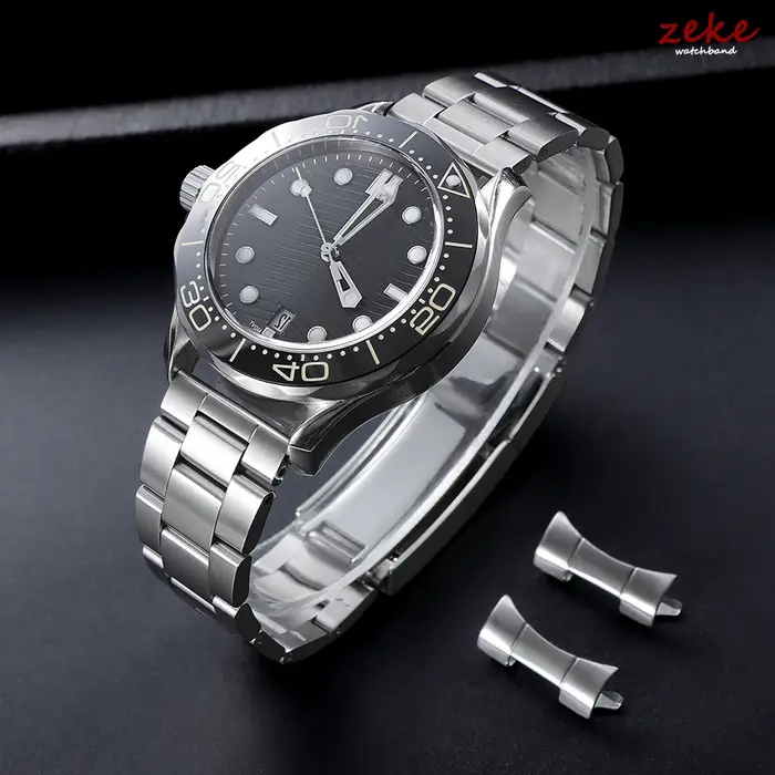 Bracelet de montre de luxe à extrémité plate incurvée