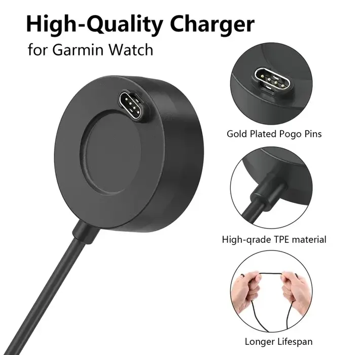 Chargeur magnétique pour Garmin Vivoactive 3 4 4S/Fenix 5 5S 5X 6 S 6X/Venu 2 2S Sq