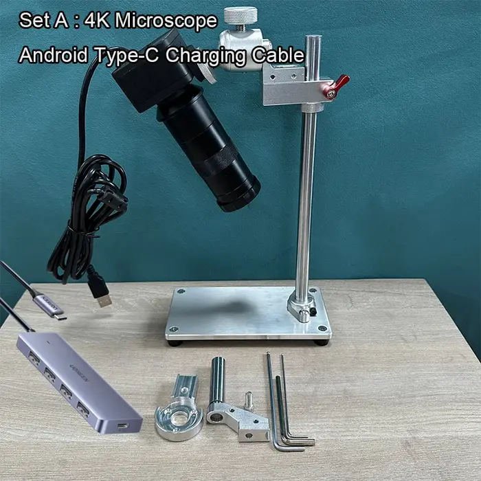 Outils de horlogerie, microscope électronique 4K, grossissement 130x, réglage de la mise au point multi-angles, pour l'inspection des pièces de réparation de montres