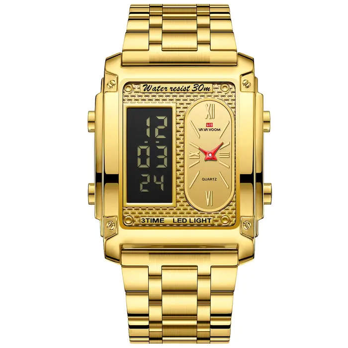 Montre électronique pour hommes avec écran LED rectangulaire de 50 mm