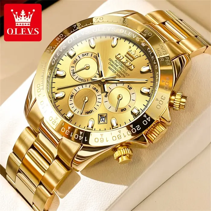OLEVS 6638 montre mécanique automatique de marque supérieure pour hommes multi-fonction chronographe Date étanche