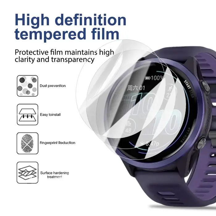 Film de protection Hydrogel pour Garmin Forerunner 965 570 955 265 265S 255S, protecteur d'écran HD pour Forerunner 965 570 42/47mm