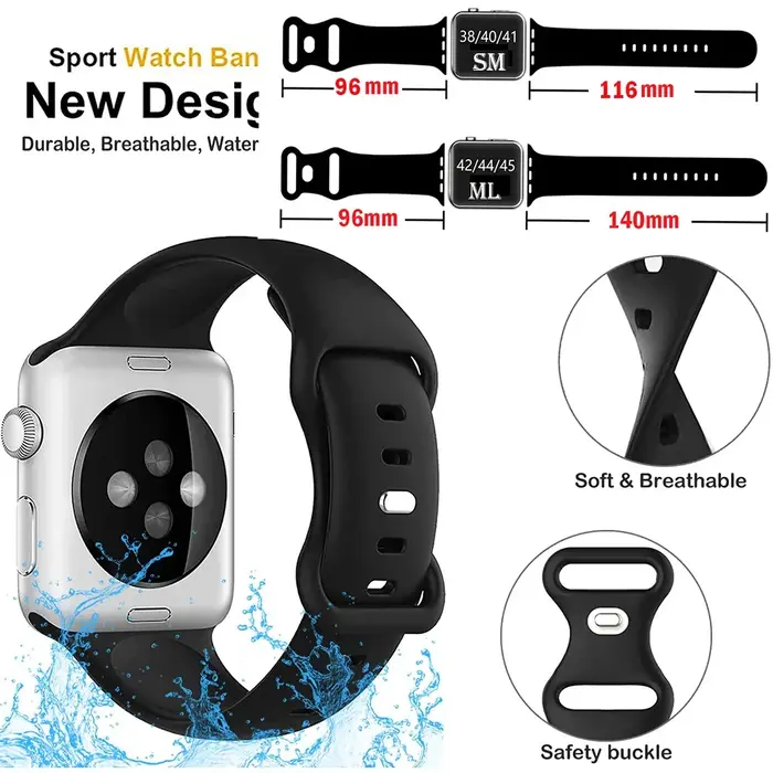 Bracelet de sport en Silicone pour apple watch Ultra 49mm série 9-8-7 41mm 45mm correa 44mm 40mm