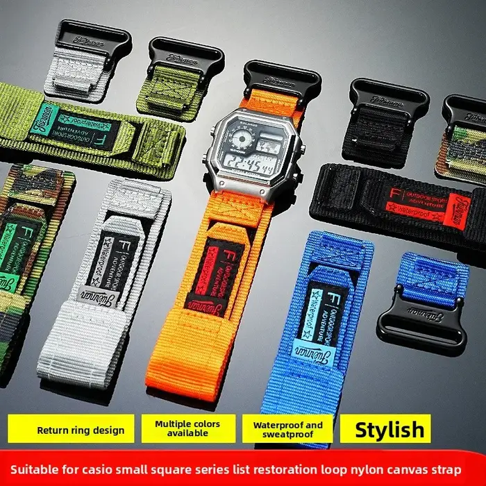 Bracelet en toile de Nylon de conception de boucle AE1200 pour montres Casio A158W/A168/W-216H/F-91/AE1300/1500/AE-1200