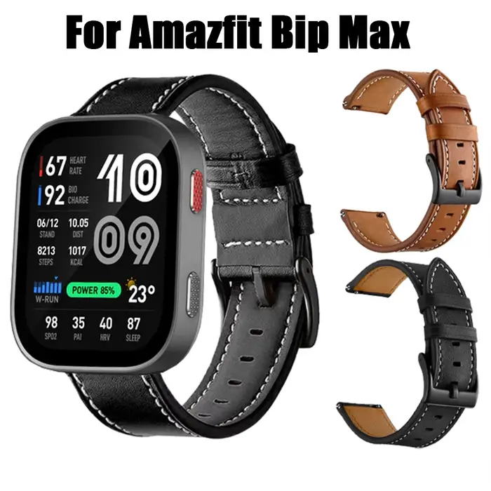 Bracelet en cuir de 22mm pour Amazfit Bip Max