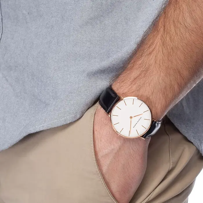 Hannah Martin marque mode japon montres à Quartz argent marron cuir hommes montre étanche robe montr