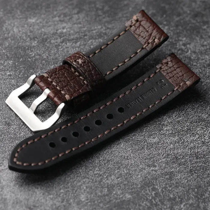 Bracelet de montre en cuir de bison nord-américain fait à la main pour homme