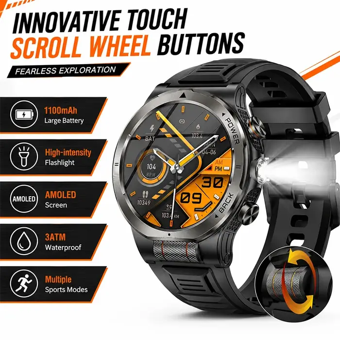 Montre connectée intelligente 3D avec interaction dynamique, contrôle de la musique, assistant vocal