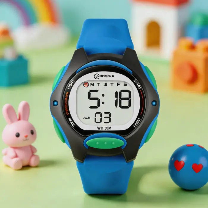 Montre numérique étanche pour enfants, pour filles et garçons, LCD noir, électronique, Sport, réveil, cadeaux