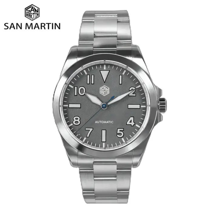San Martin 40mm NH35 Explore série montre d'escalade pour hommes sport mécanique sur la mouche fermoir réglable 10Bar étanche SN0132