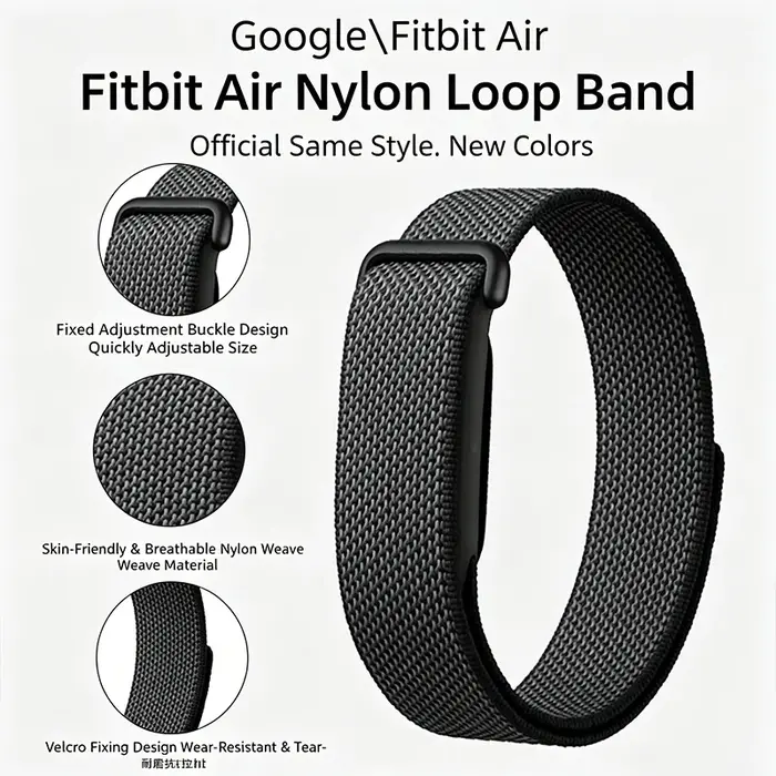 Bracelet de montre tressé en nylon sport pour Google Fitbit Air Loop