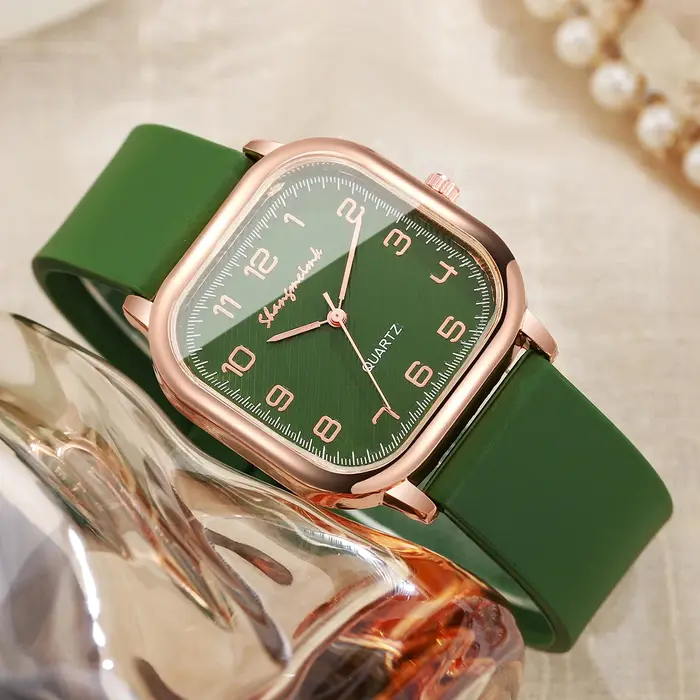 Mode carré femmes montres bracelet en Silicone décontracté montre à Quartz pour les filles horloge Reloj Mujer