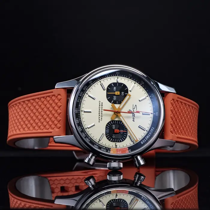 Sugess montre pilote ST19 mouvement d'origine montre-bracelet à col de cygne chronographe mécanique