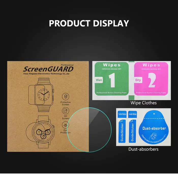 Film de protection d'écran en verre trempé pour montres rondes de toutes tailles