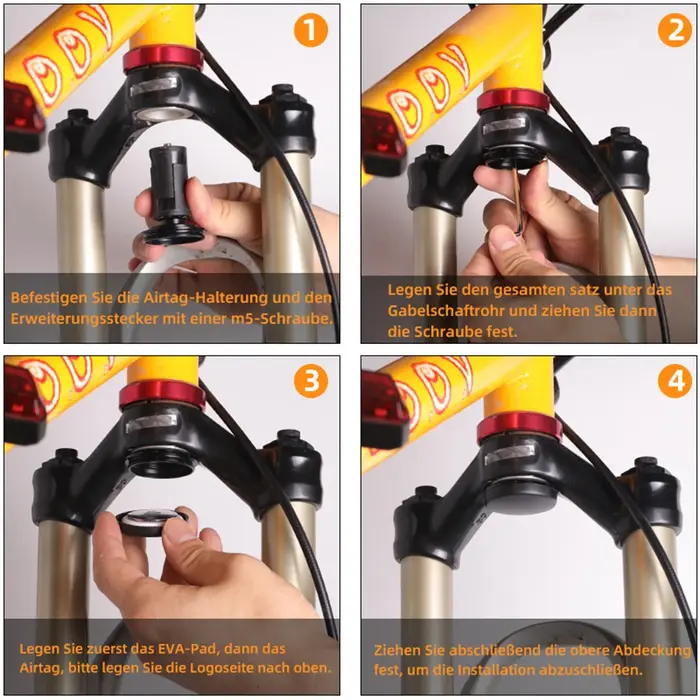 1 ensemble de support de traceur GPS pour fourche avant de vélo/fixation sur tube diagonal