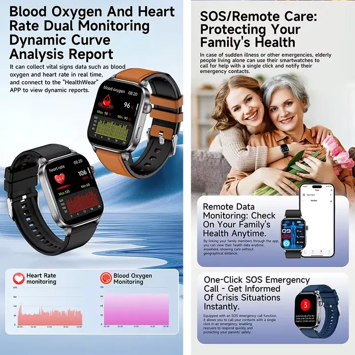 Montre connectée ECG homme 2026 améliorée avec suivi complet de la santé : moniteur de fréquence cardiaque