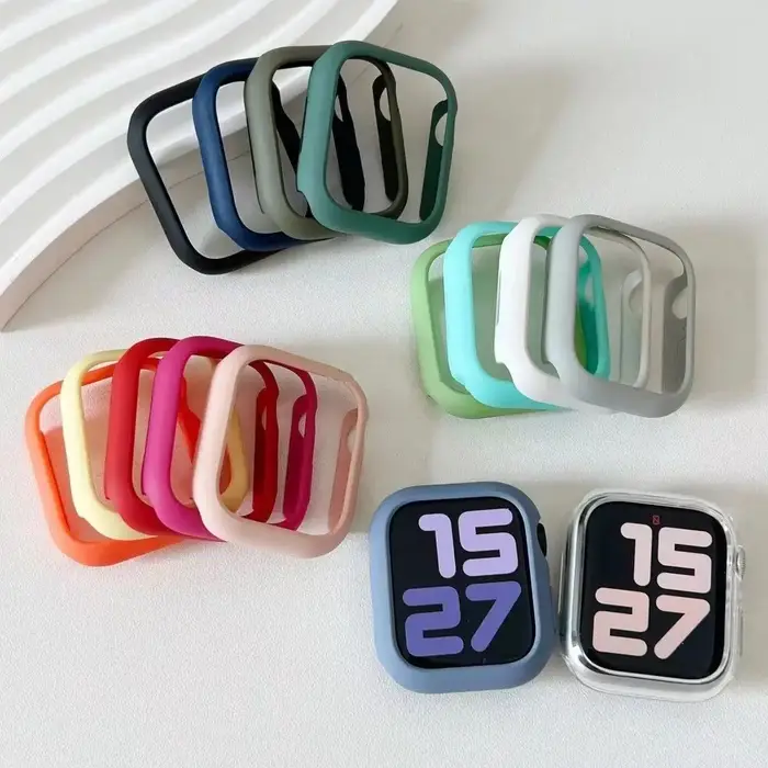 Soft Silicone Case for Apple Watch 11-10 46mm 42/40/44/41/45mm Bumper protector Cover iwatch Series 9 8 7 6 5 4 SE 3 Accessories