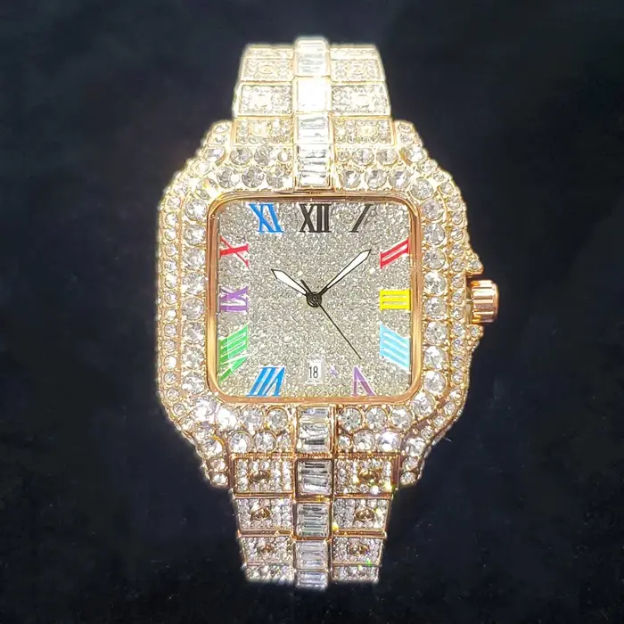 Montre en diamant de luxe pour hommes
