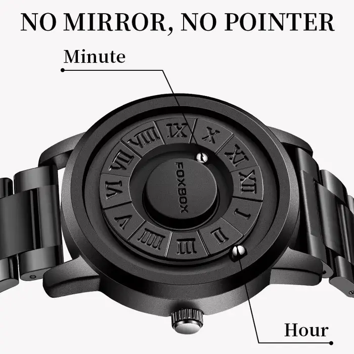 Montre de luxe avec pointeur magnétique pour homme