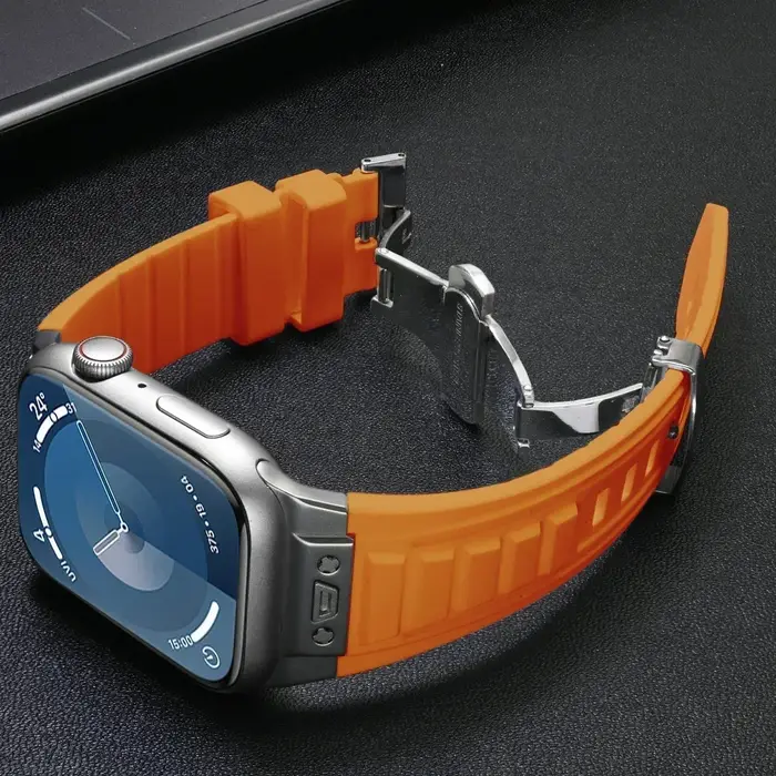 Bracelet sport en silicone orange pour Apple Watch