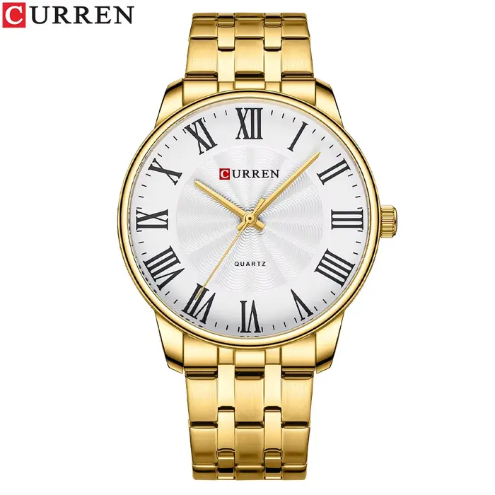 Montre à quartz minimaliste pour homme Curren 8422, chiffres romains, résistante à l'eau, montre-bra
