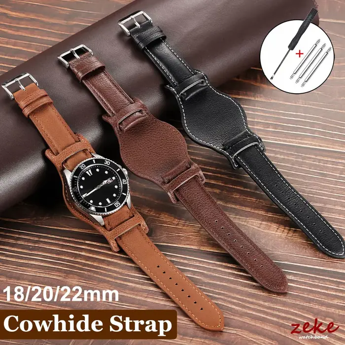Bracelet en cuir de veau véritable pour Fossil pour Seiko 18mm 20mm 22mm