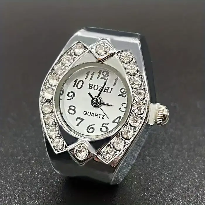 Mini montre à anneau montre à Quartz montre à bague pour hommes et femmes montre à trois yeux diaman