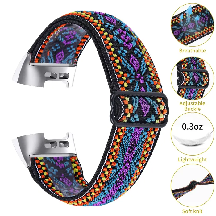 Bracelet élastique en Nylon pour Fitbit Charge 6 5 4 3 2