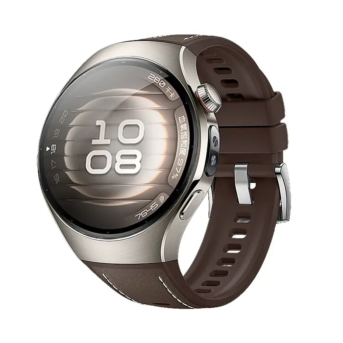 Bracelet en cuir de luxe d'origine pour Huawei Watch 5 46MM sans espaces