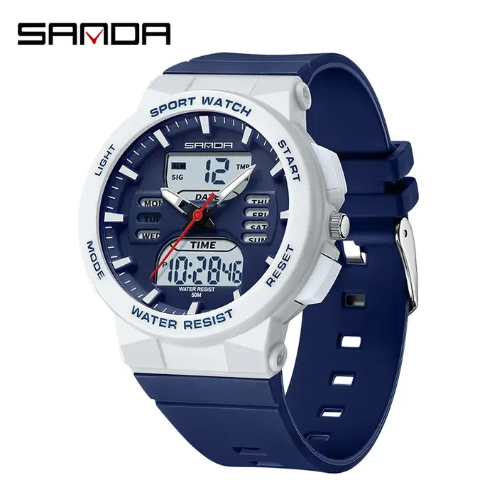 SANDA offre spéciale Ms LED montre de Sport numérique mode décontracté dames double affichage montre