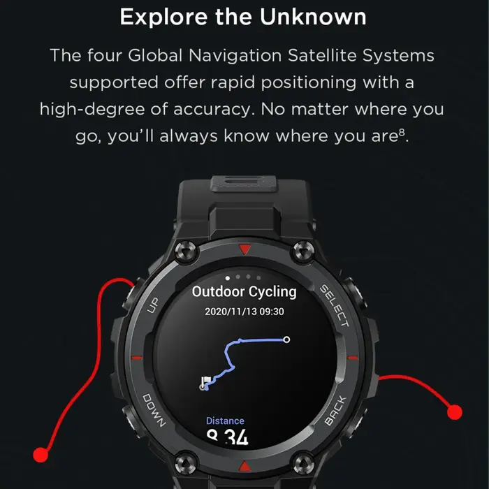 Nouvelle montre intelligente Amazfit T-Rex pro pour hommes-GPS extérieur étanche 10ATM autonomie de la batterie de 20 jours Compatible avec iOS et Android