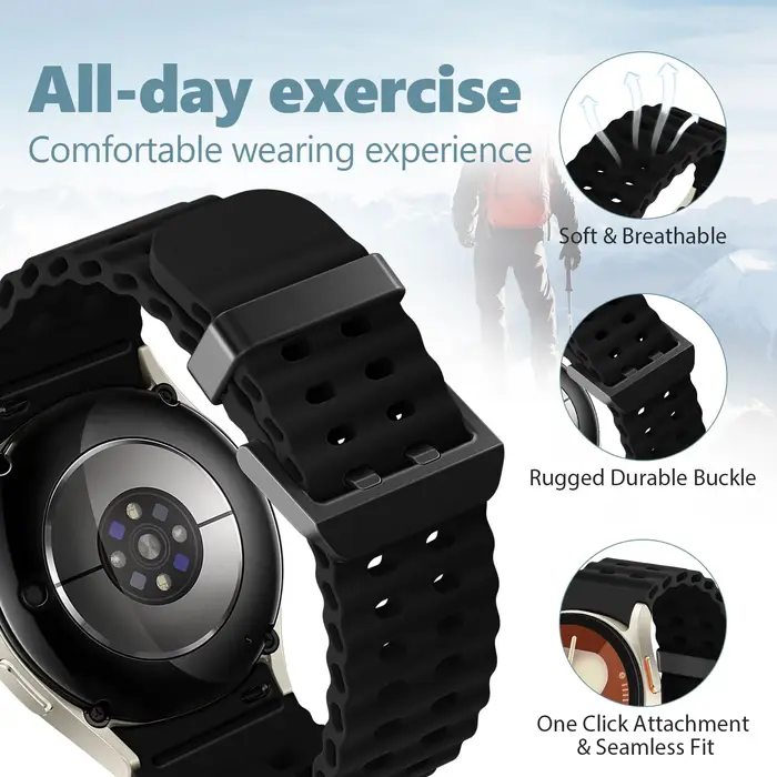 Bracelet pour Samsung Galaxy Watch 7/6/5 Pro/4 classique 40mm 44mm Sport Silicone sans espaces poignet correa