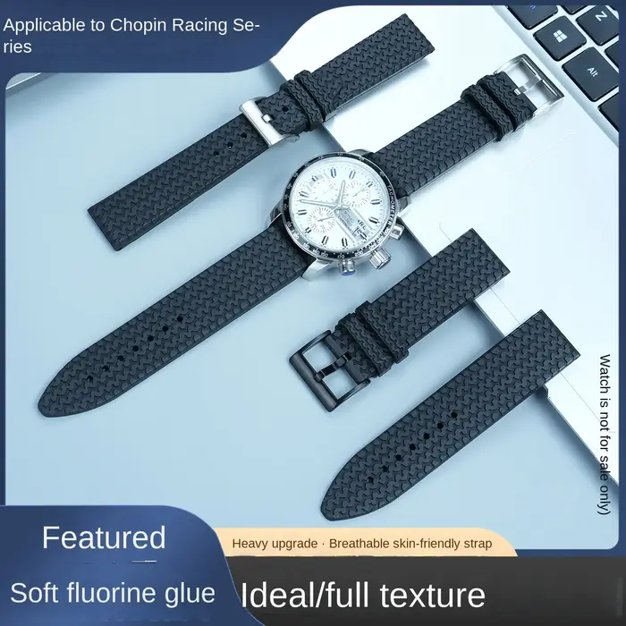 21mm 23mm pour Chopard MILLE MIGLIA 168619 modèle de bande de roulement de pneu de course bracelet de montre en caoutchouc fluoré bracelet de Style de course