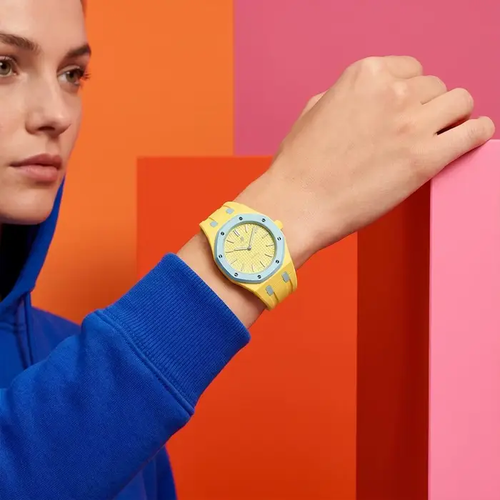 Bracelet de montre en silicone intégré pour Swatch Royal P