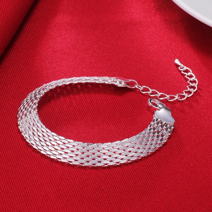 Bracelet en maille d'argent Sterling 925 pour hommes et femmes